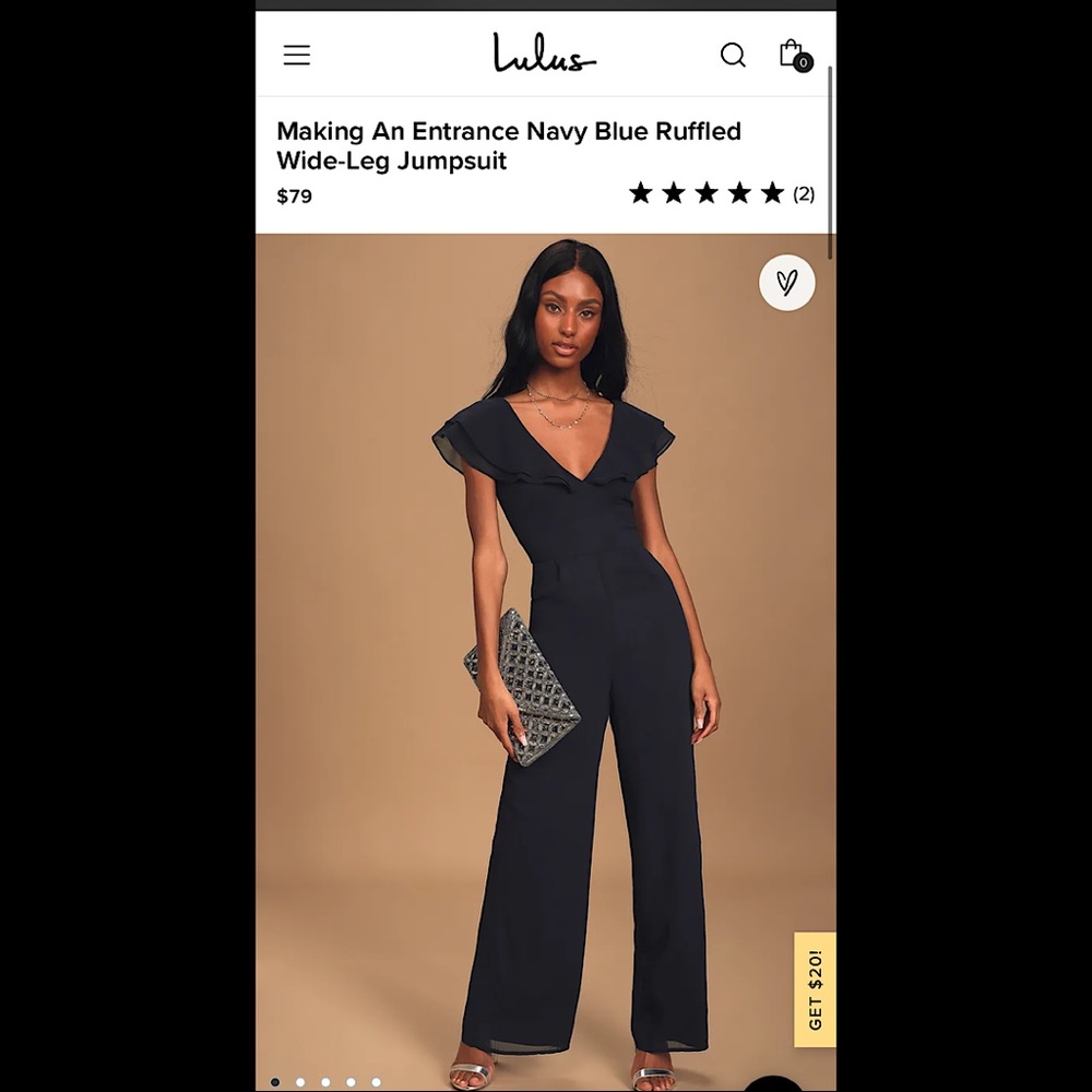 Lulu’s navy blue wide leg jumpsuit